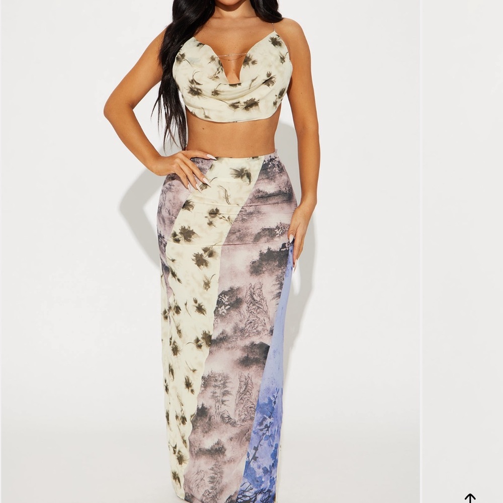 Floral Multi-Color Skirt Set - Picture 2 of 7